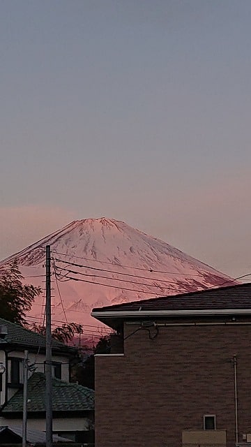 朝焼けの富士山