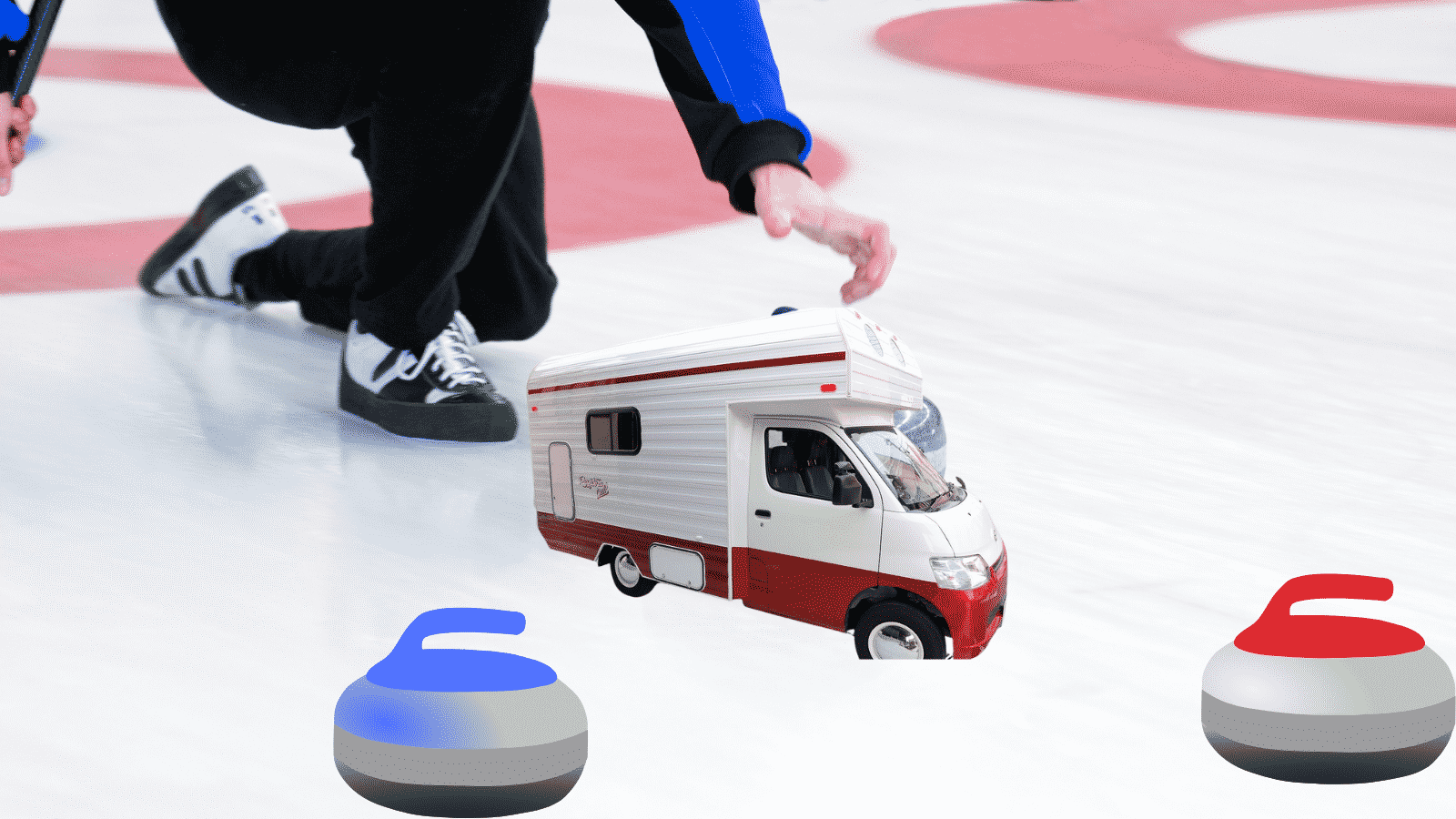 キャンピングカーでカーリング